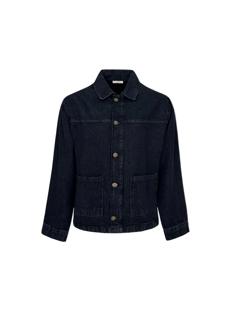 Double Pocket Denim Jacket Black