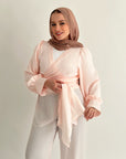 Shimmering Wrap Set Top Rose