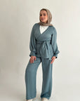 Shimmering Wrap Set Pants Mint