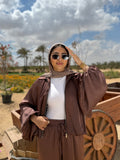 Silk Puff Set Cardigan