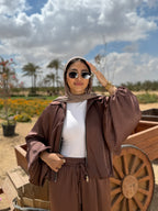 Silk Puff Set Cardigan