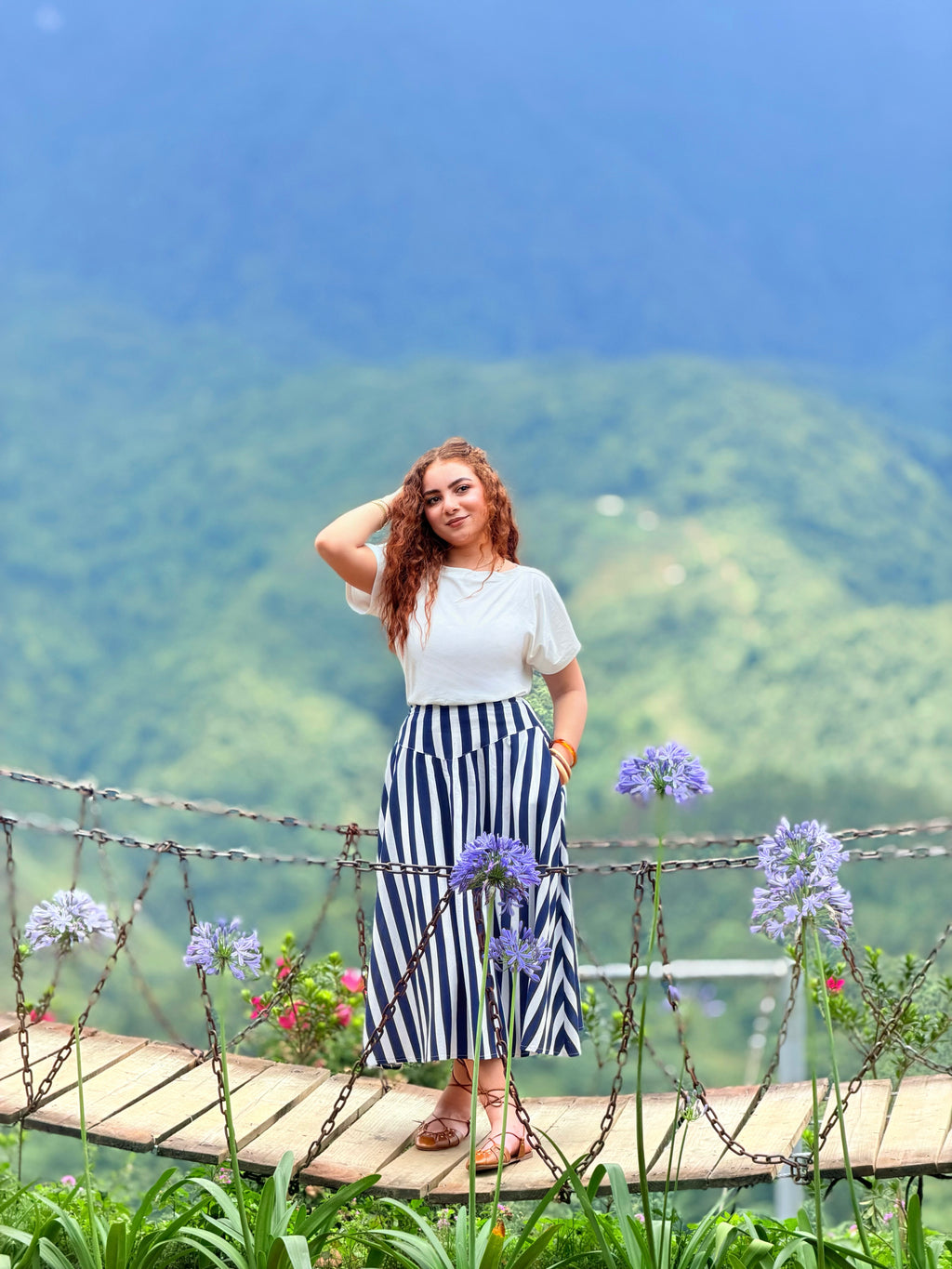 Chunky Stripes Snatched Skirt