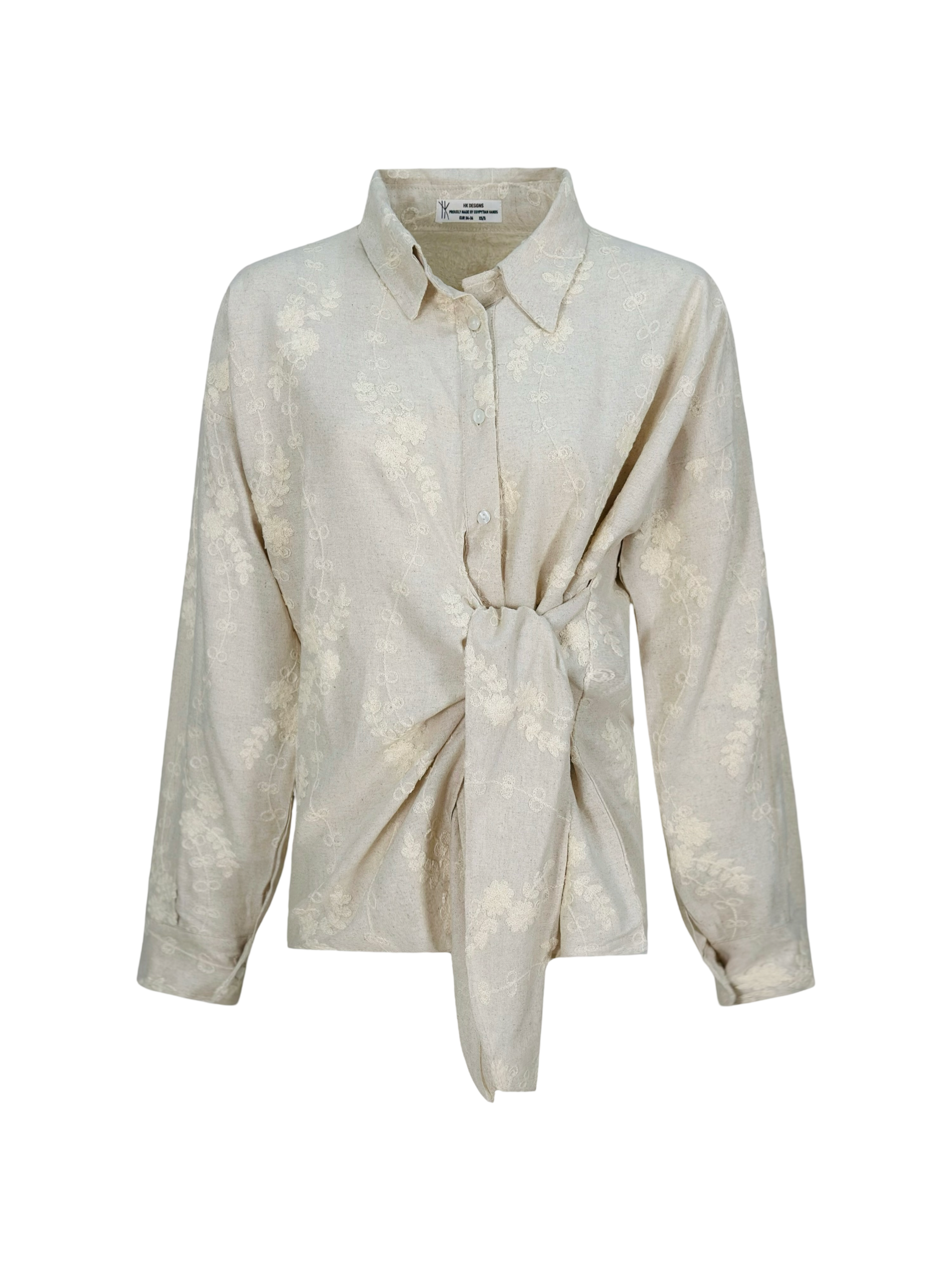 Embroidered Wrap Shirt