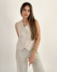 New Oxford Set Vest Oatmeal