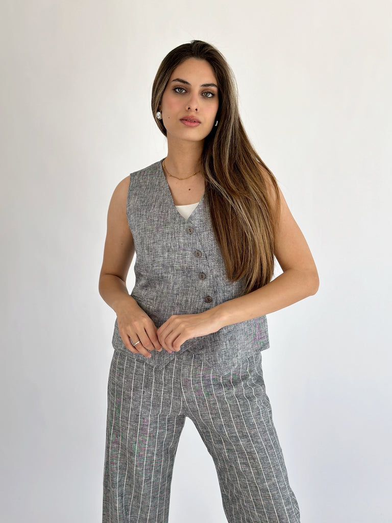 New Oxford Set Vest Heather Grey