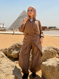 Wrap Puff Stripped Pants
