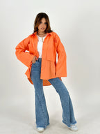 Oversized Pockets Shirt Peach
