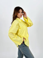 Oversized Pockets Shirt Pale Yellow