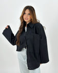 Oversized Pockets Shirt Black