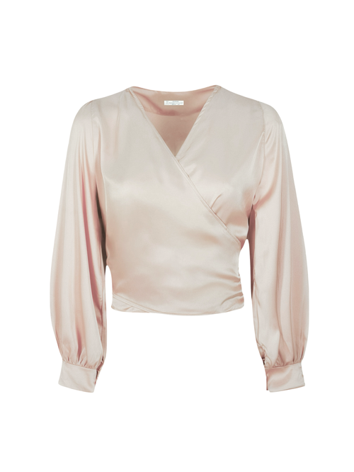 Cropped Wrap Silky Top