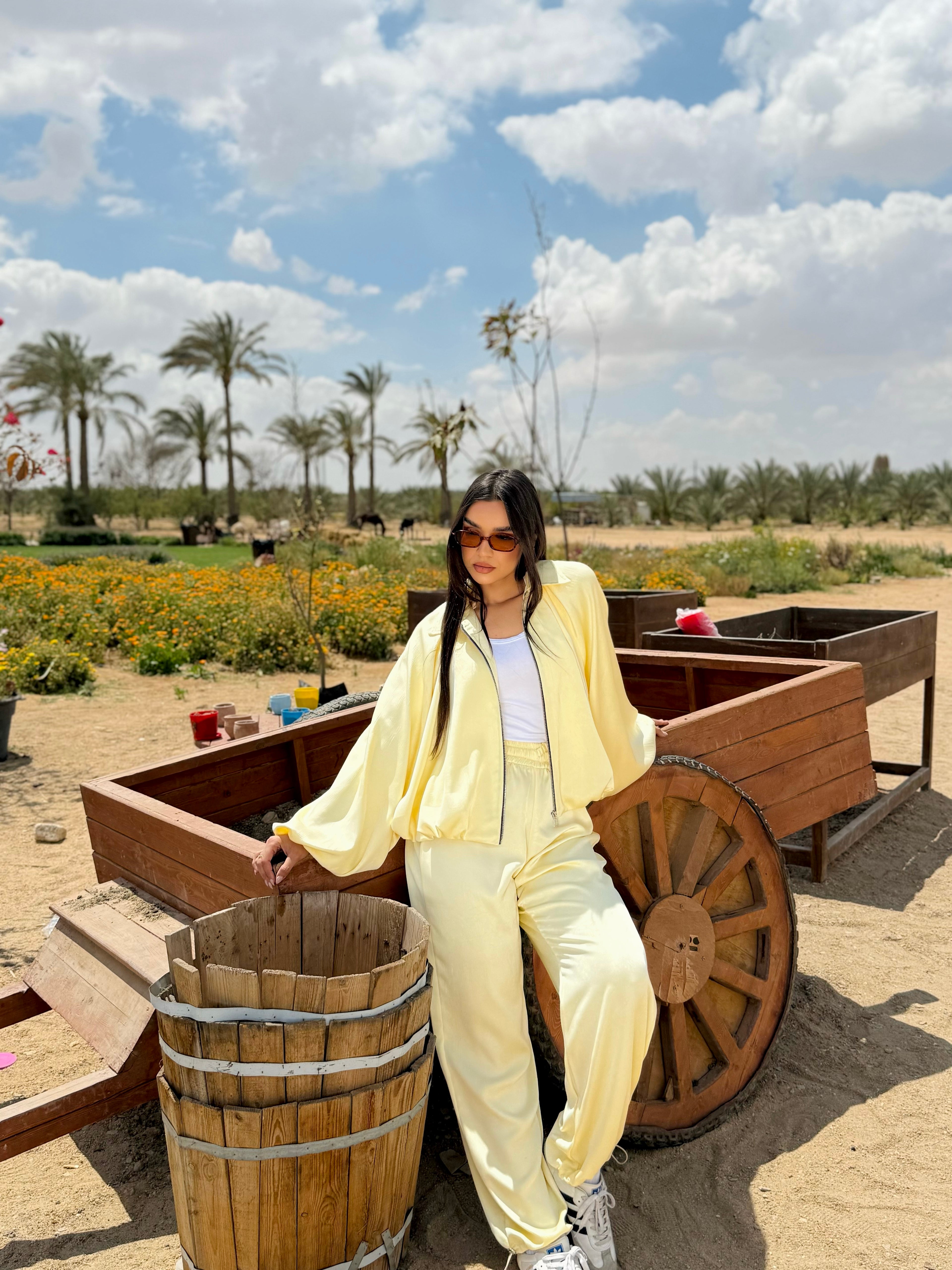 Silk Puff Set Pants