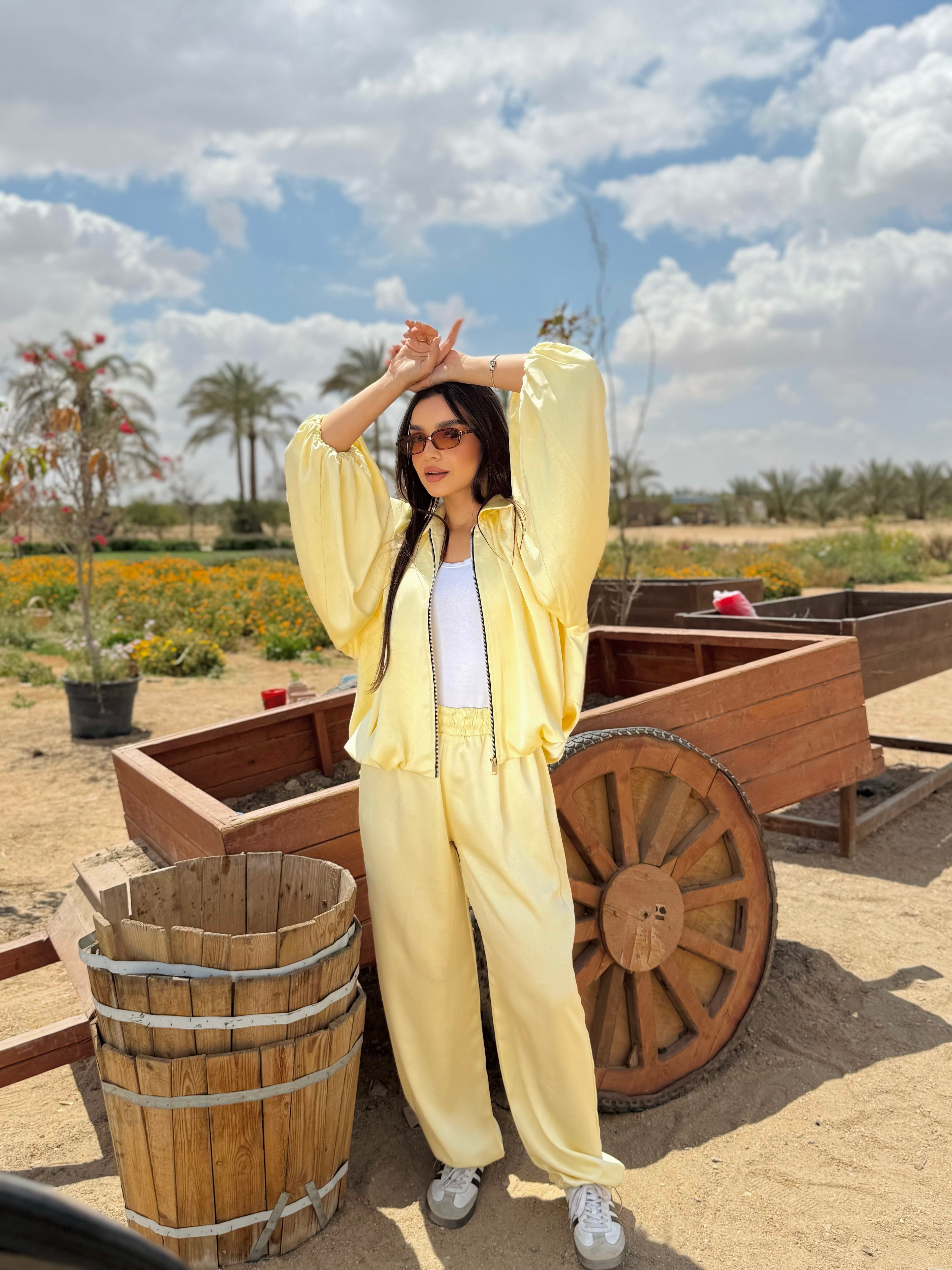 Silk Puff Set Pants