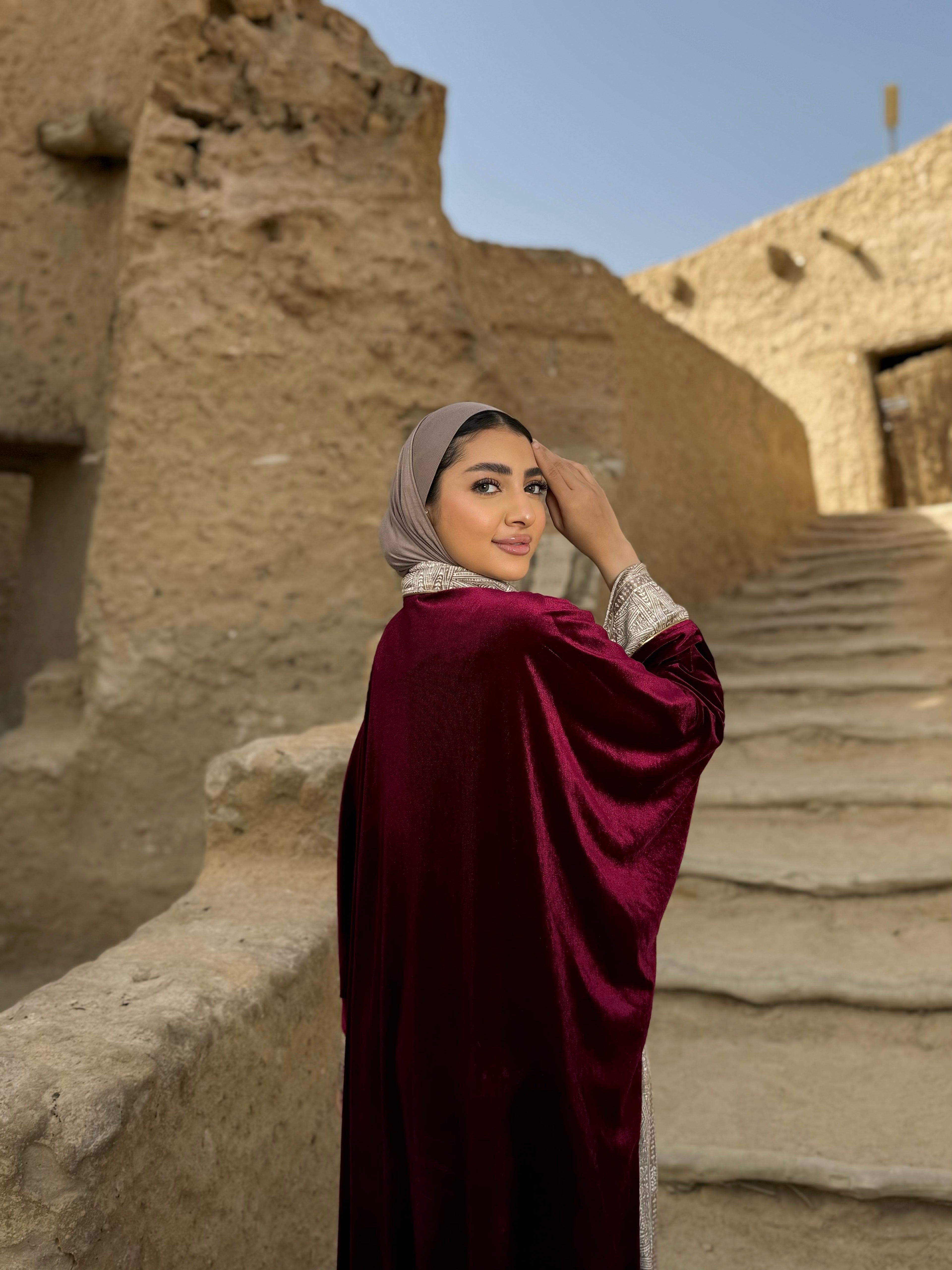 Sahara Burgundy Kaftan