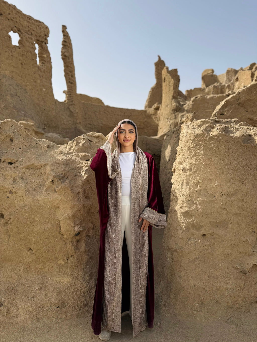 Sahara Burgundy Kaftan