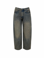 Distressed Balloon Denim