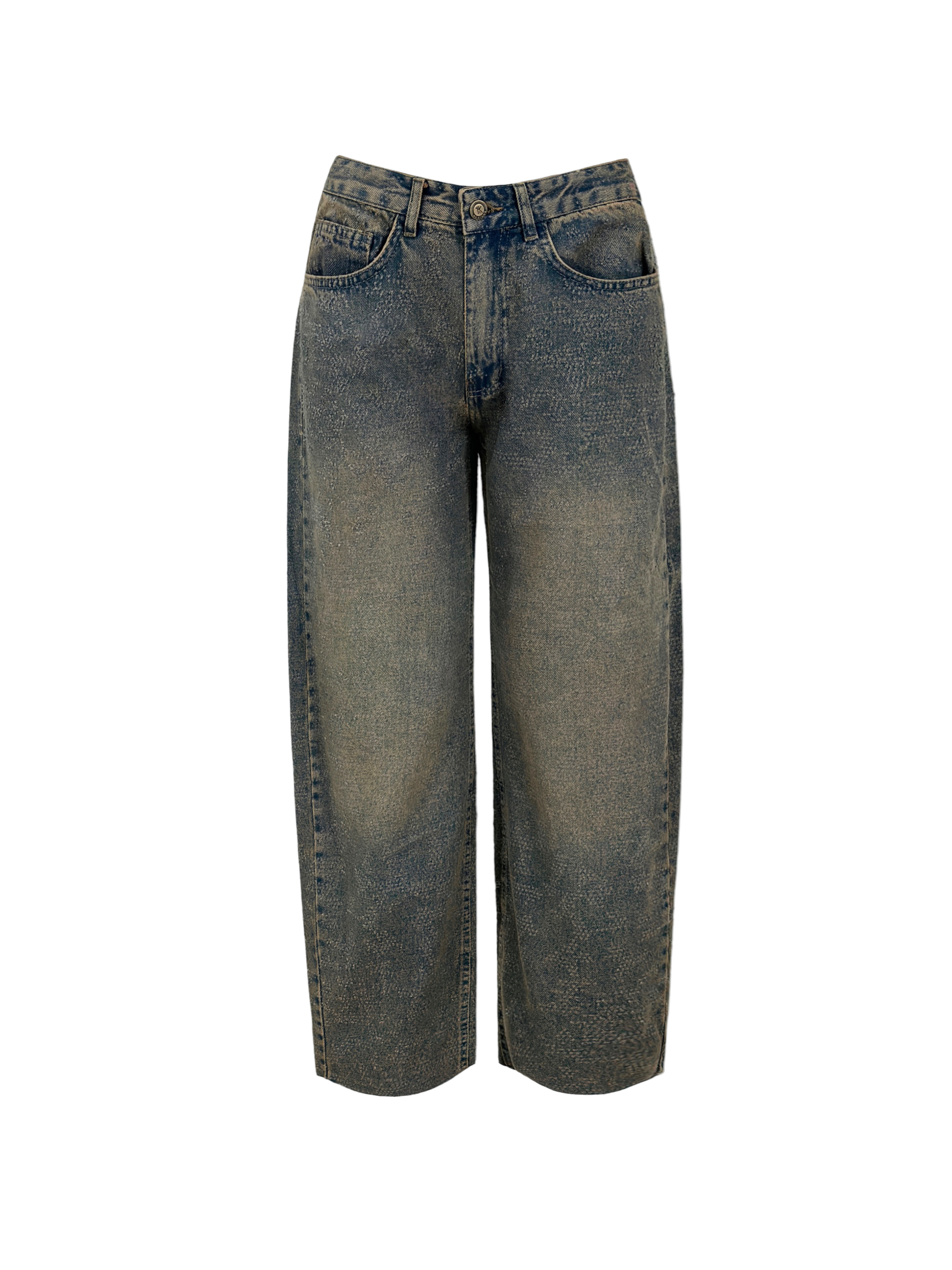 Distressed Balloon Denim