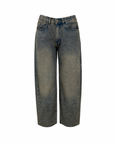 Distressed Balloon Denim