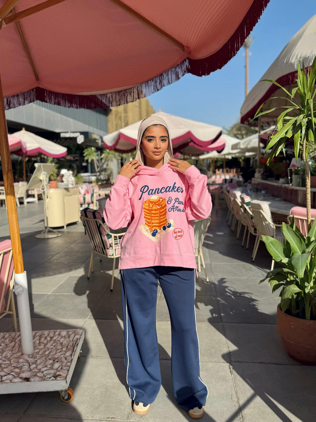 Pancakes Panic Rose Sweatshirt