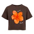 Orange Flowers Half T-Shirt
