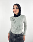 Shape It Knit-Top Heather Grey