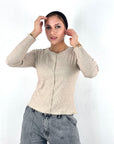 Basic Raw Edges Knit Top Latte