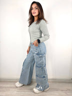 Basic Raw Edges Knit Top Heather Grey