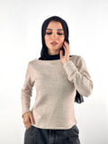 Basic cropped Knit Top Latte