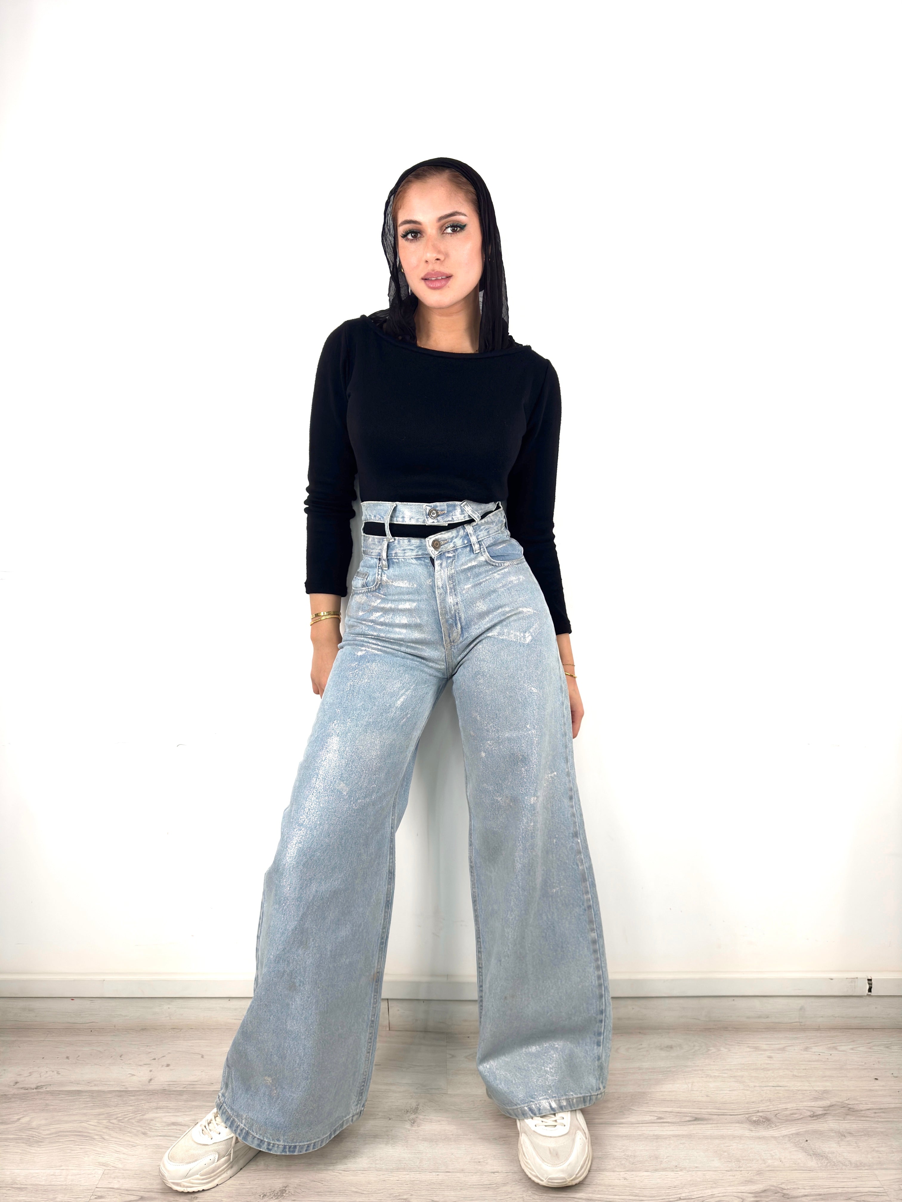 Basic Cropped Knit Top Black