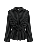Linen Stripes Snatched Set Top