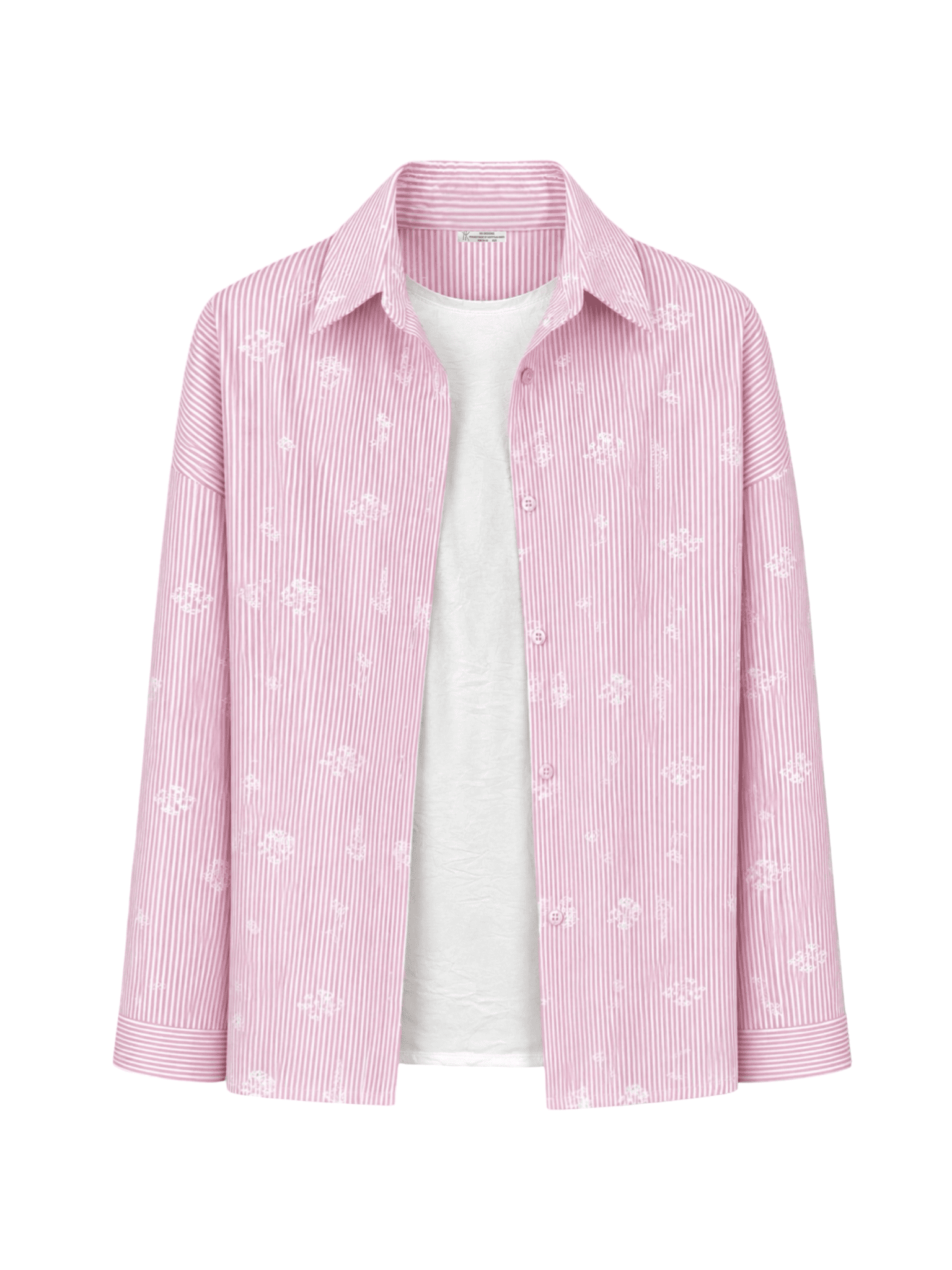 Stripes Floral Oversized Shirt