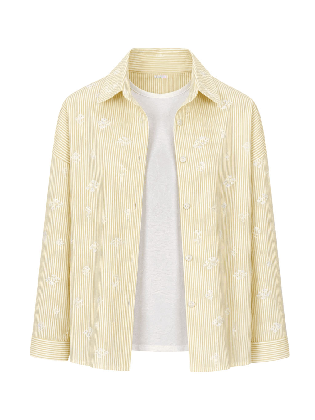Stripes Floral Oversized Shirt