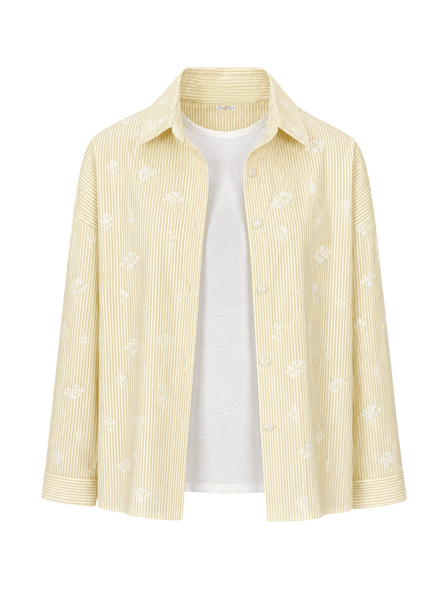 Stripes Floral Oversized Shirt