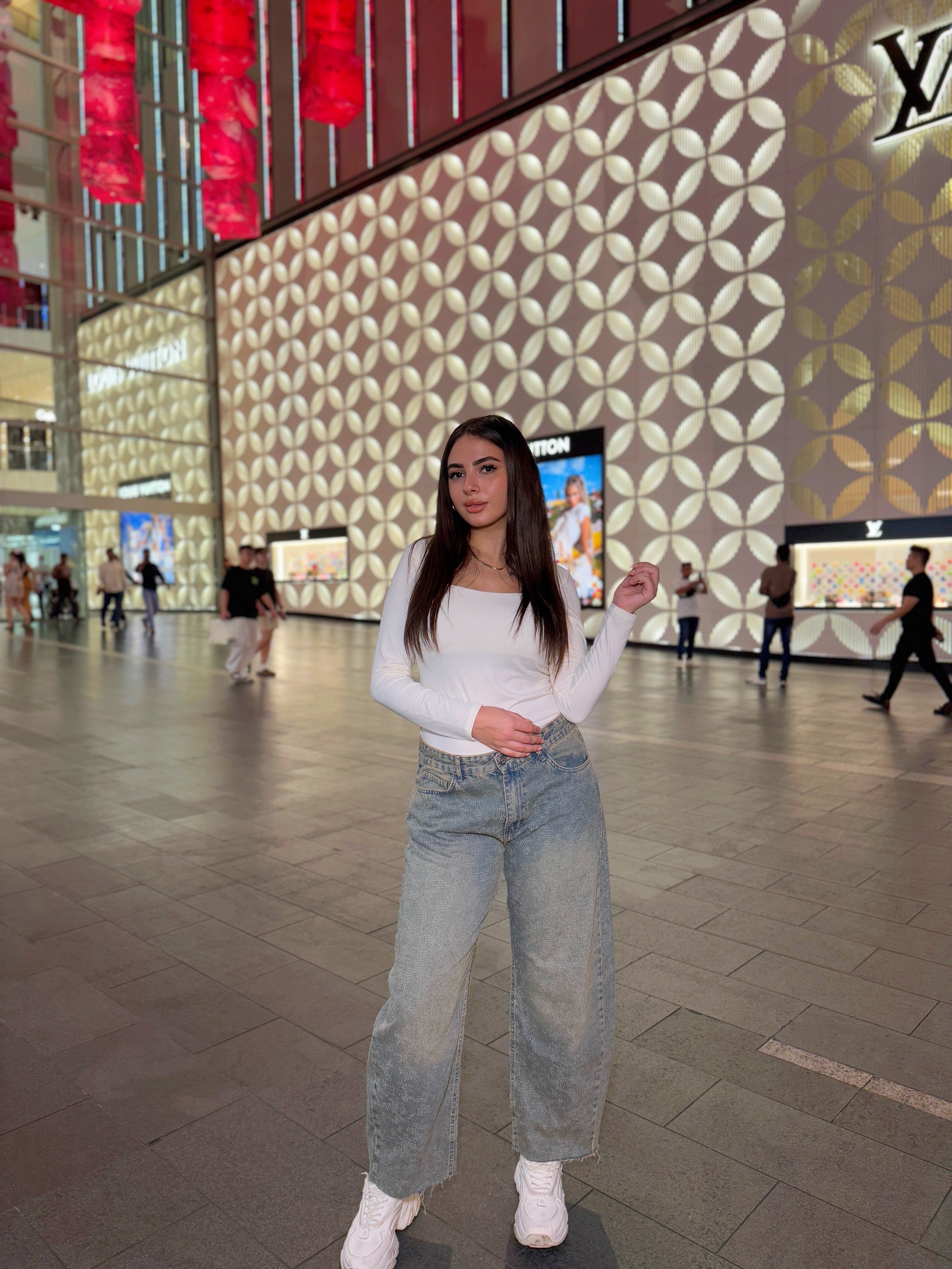 Distressed Balloon Denim