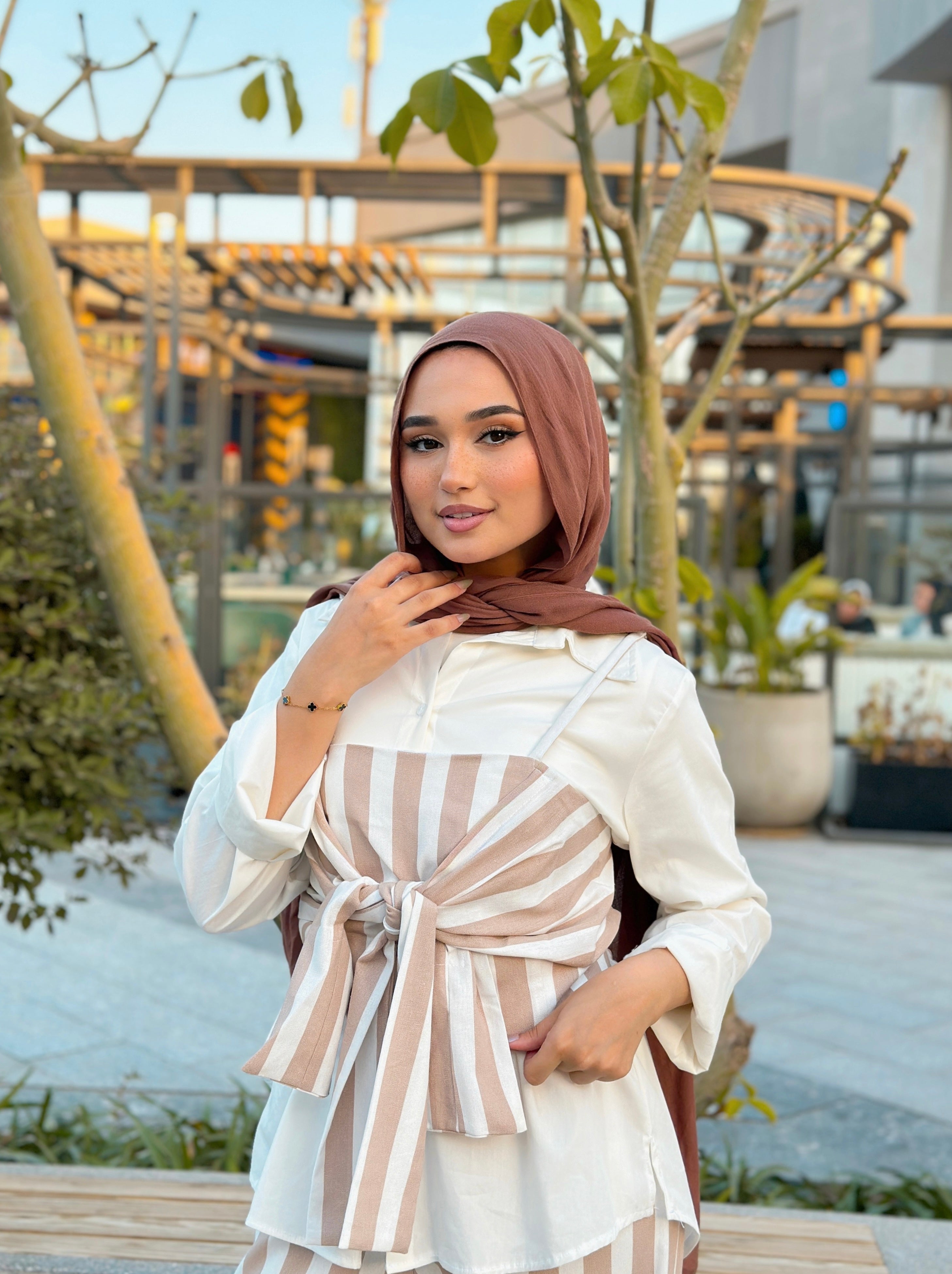 Stripy Ribbon Set Top