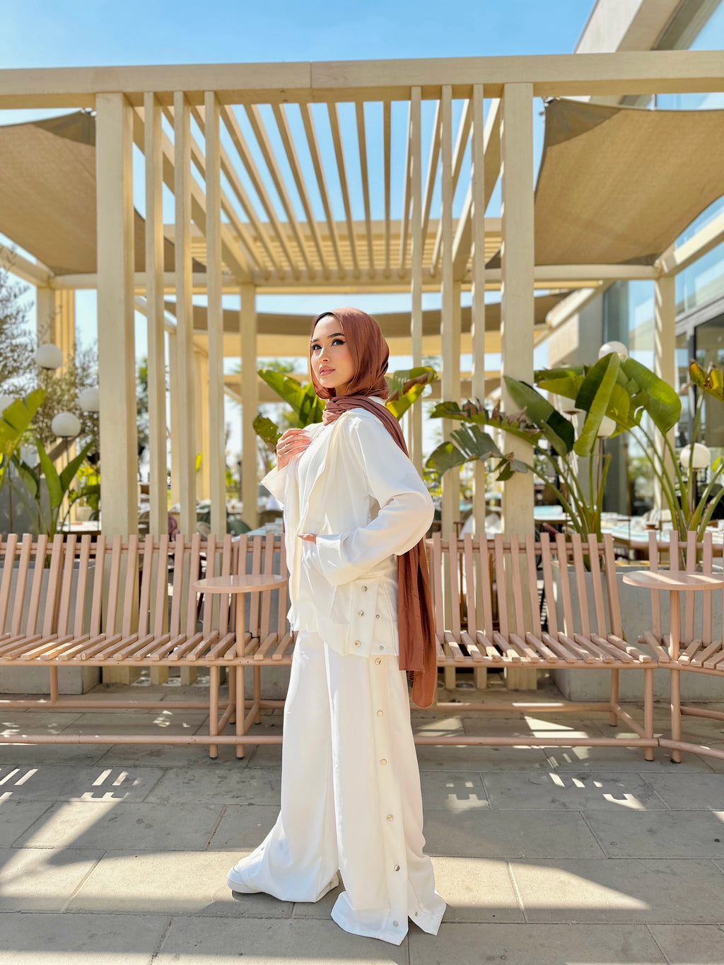 All Buttons Set Sweatshirt Cream