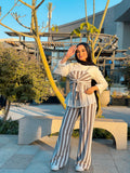 Stripy Ribbon Set Pants