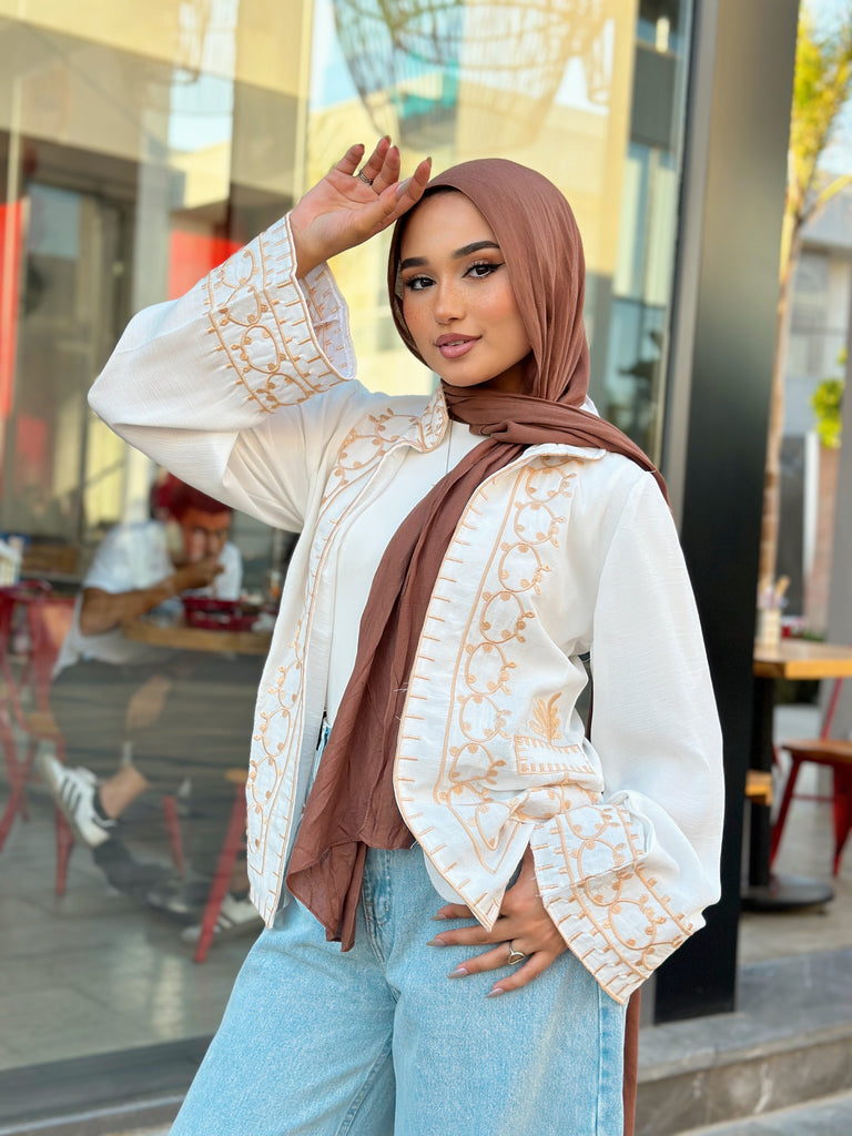 Little India Embroiderd Cardigan Cream