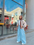 Little India Embroiderd Cardigan Oatmeal