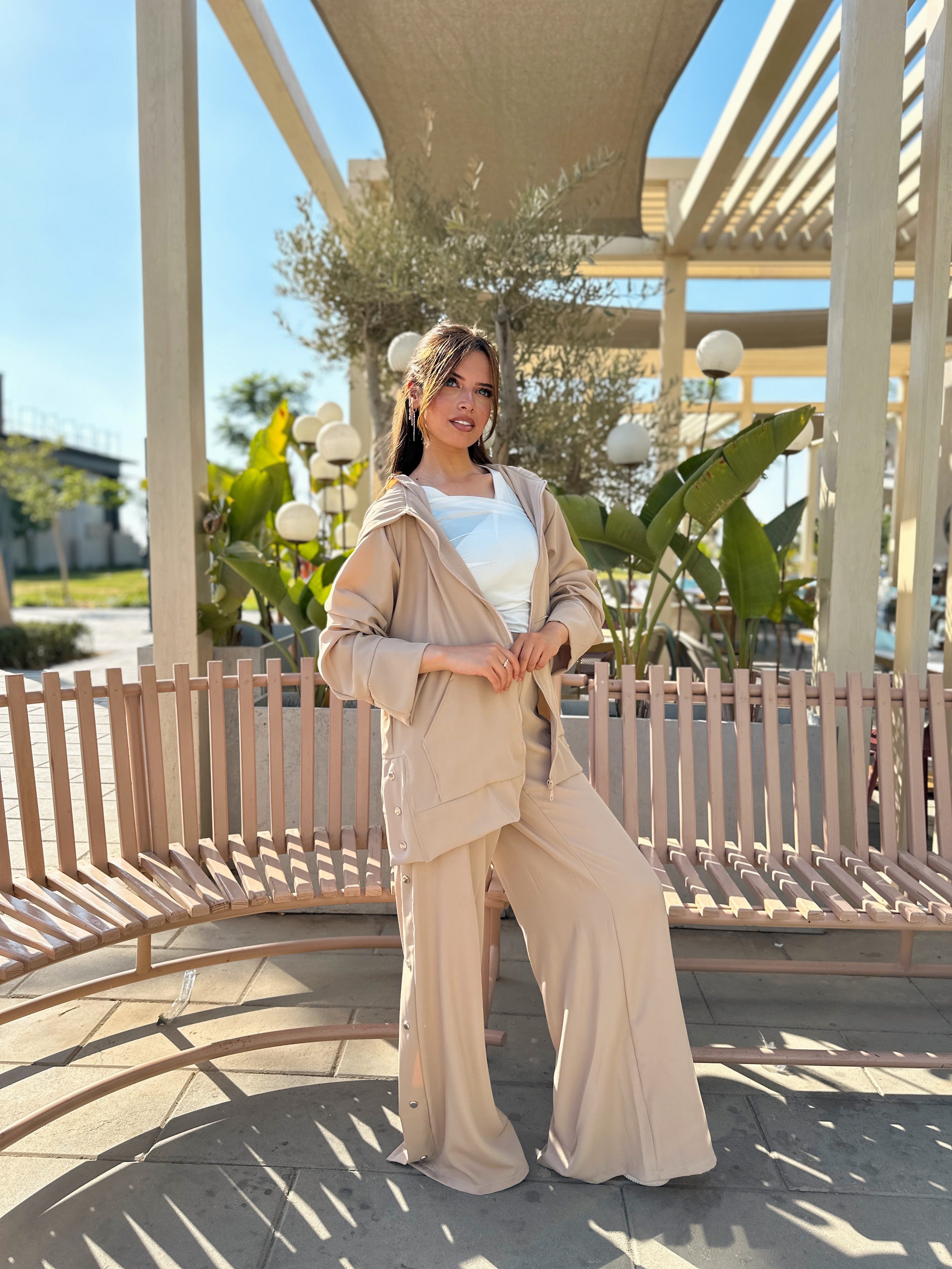 All Buttons Set Pants Oatmeal