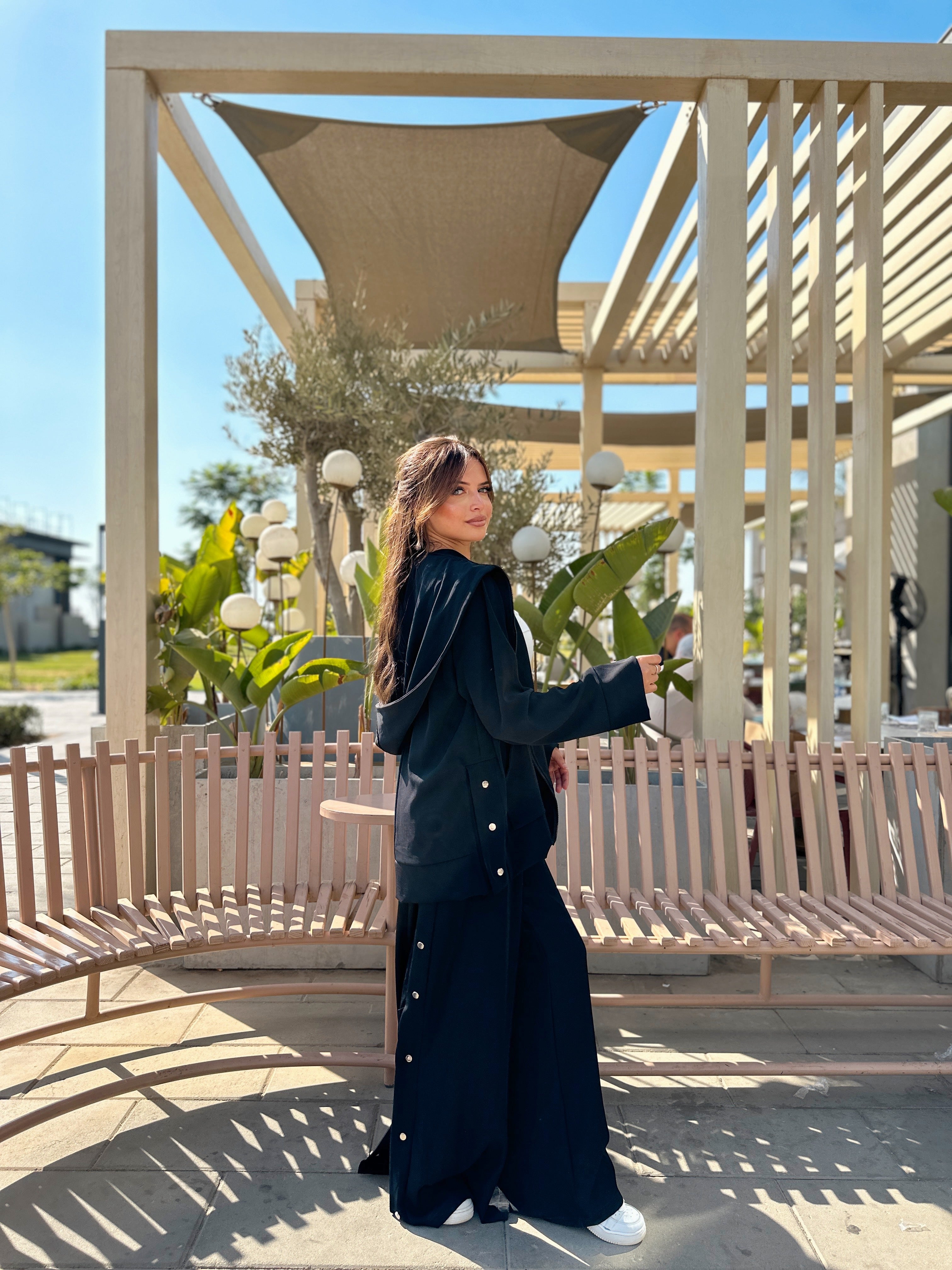 All Buttons Set Pants Black