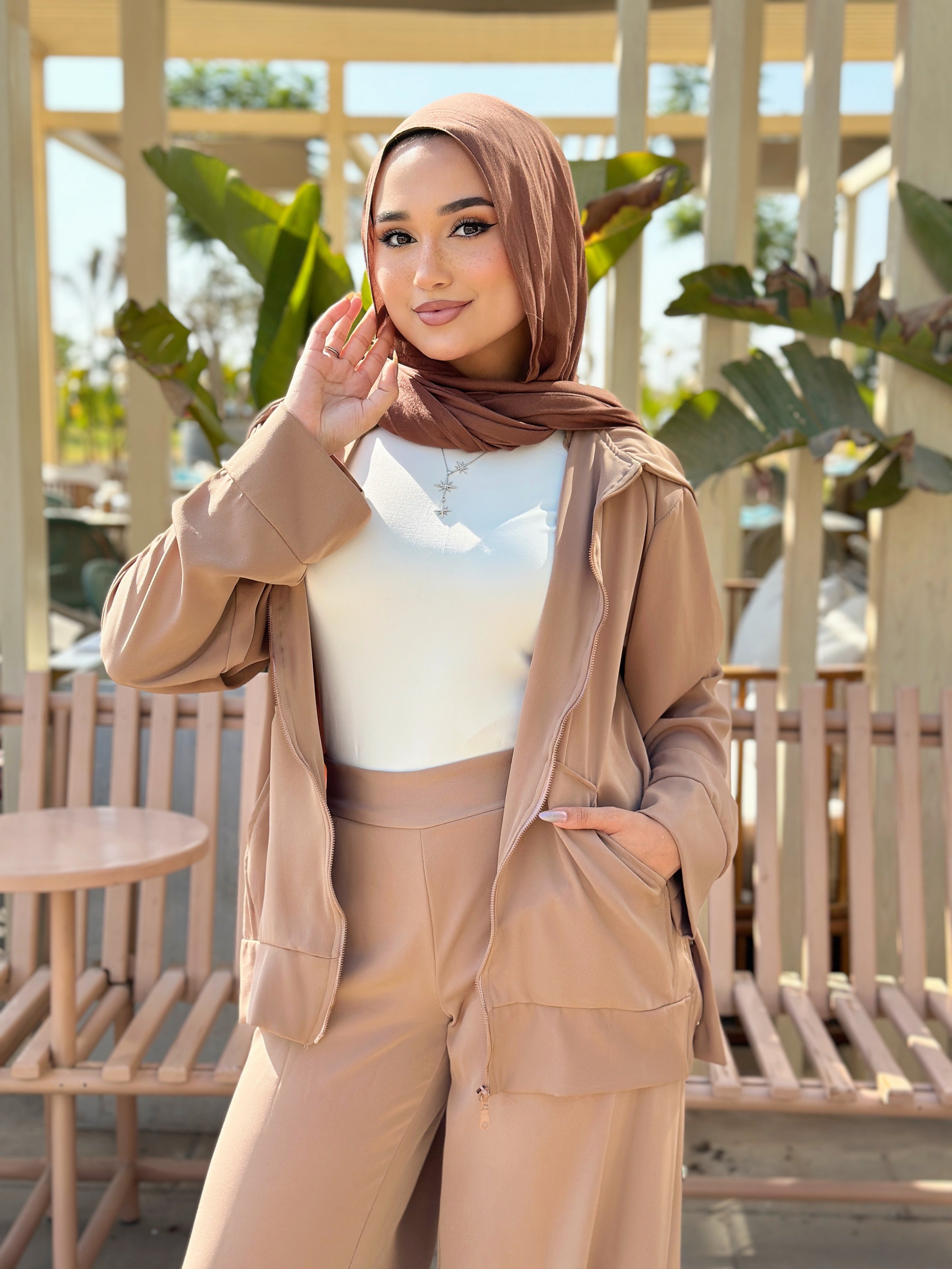 All Buttons Set Pants Beige