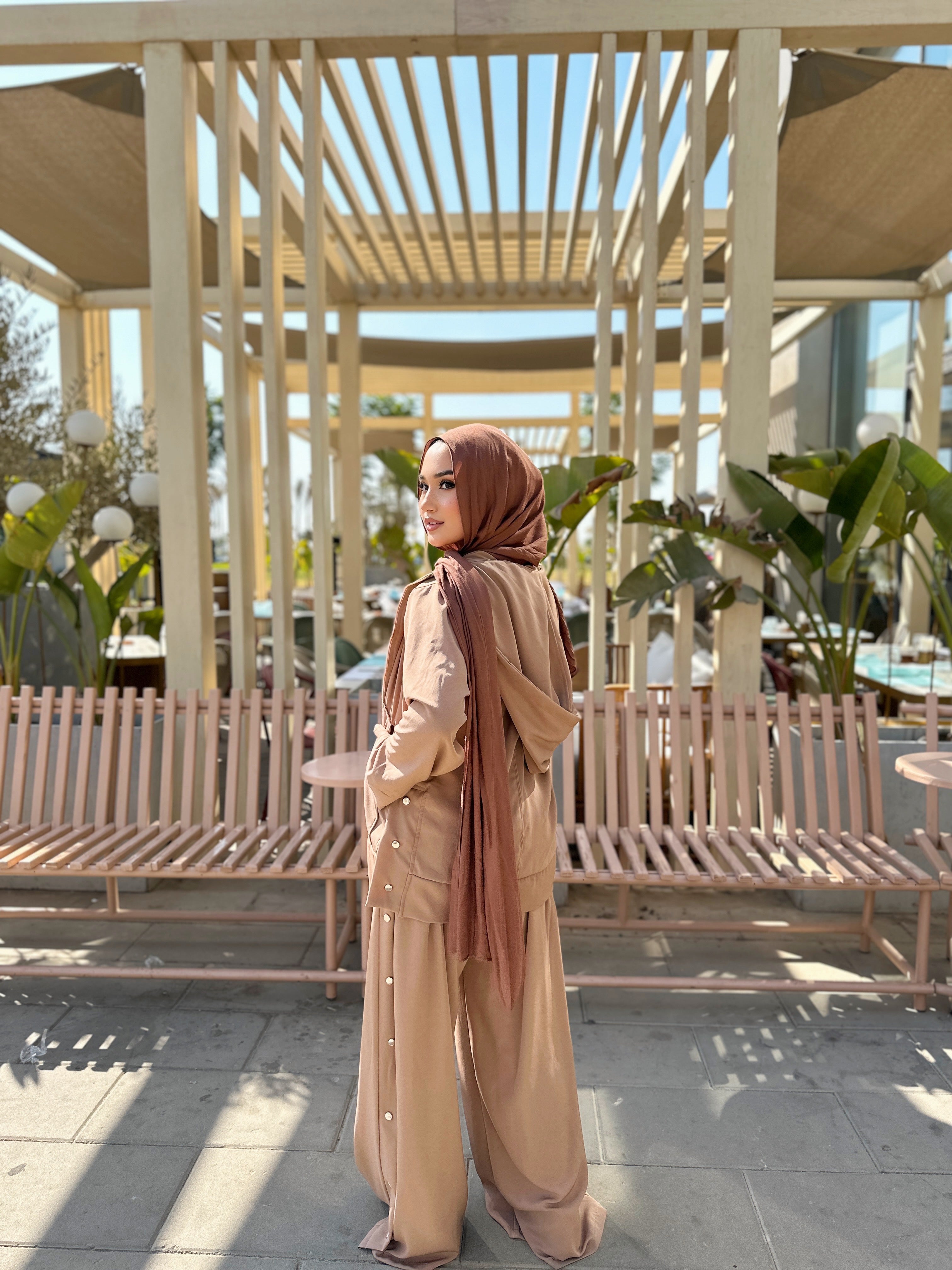 All Buttons Set Pants Beige