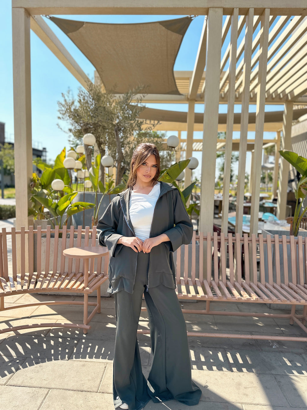 All Buttons Set Pants Olive