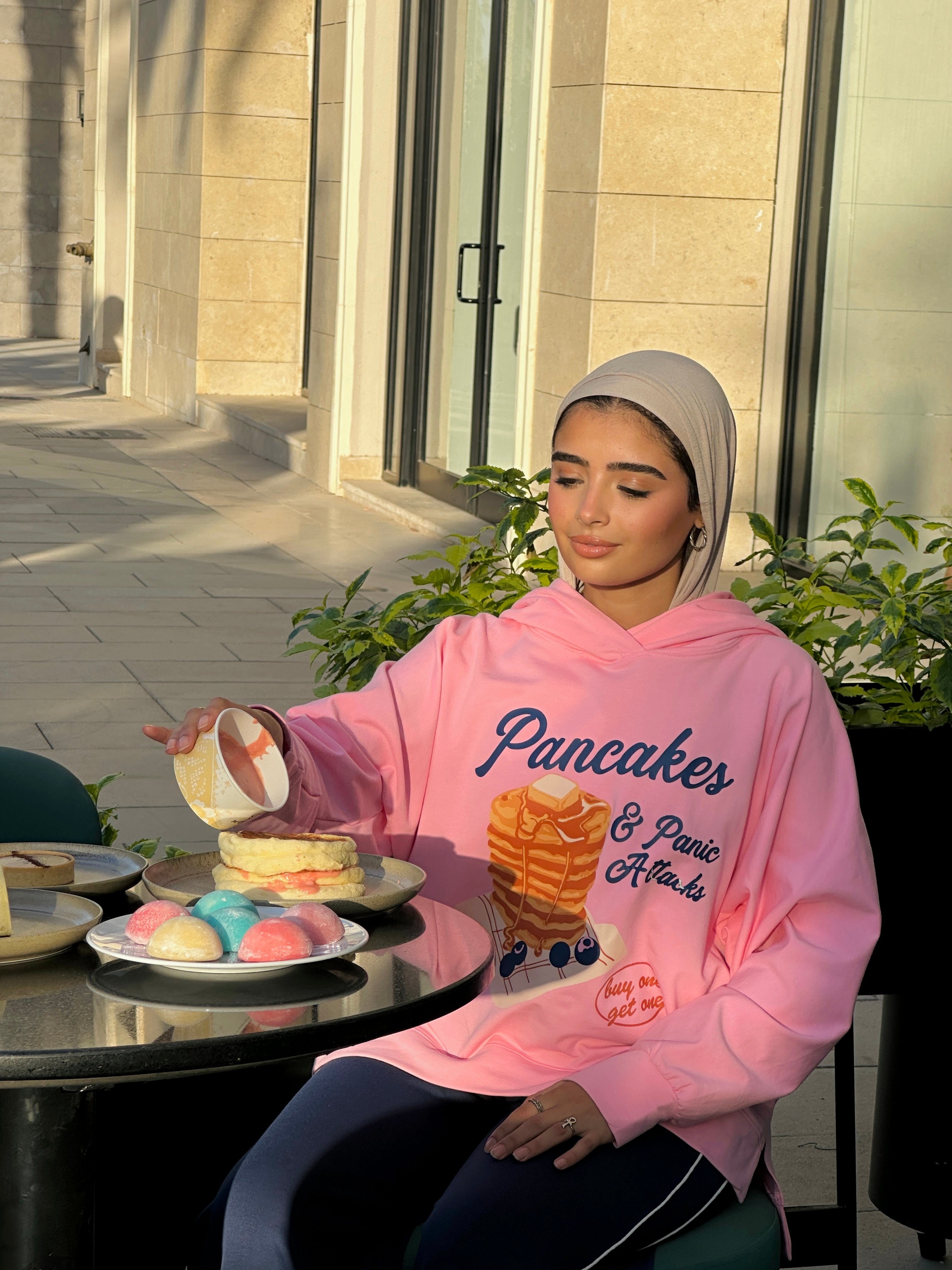 Pancakes Panic Rose Sweatshirt