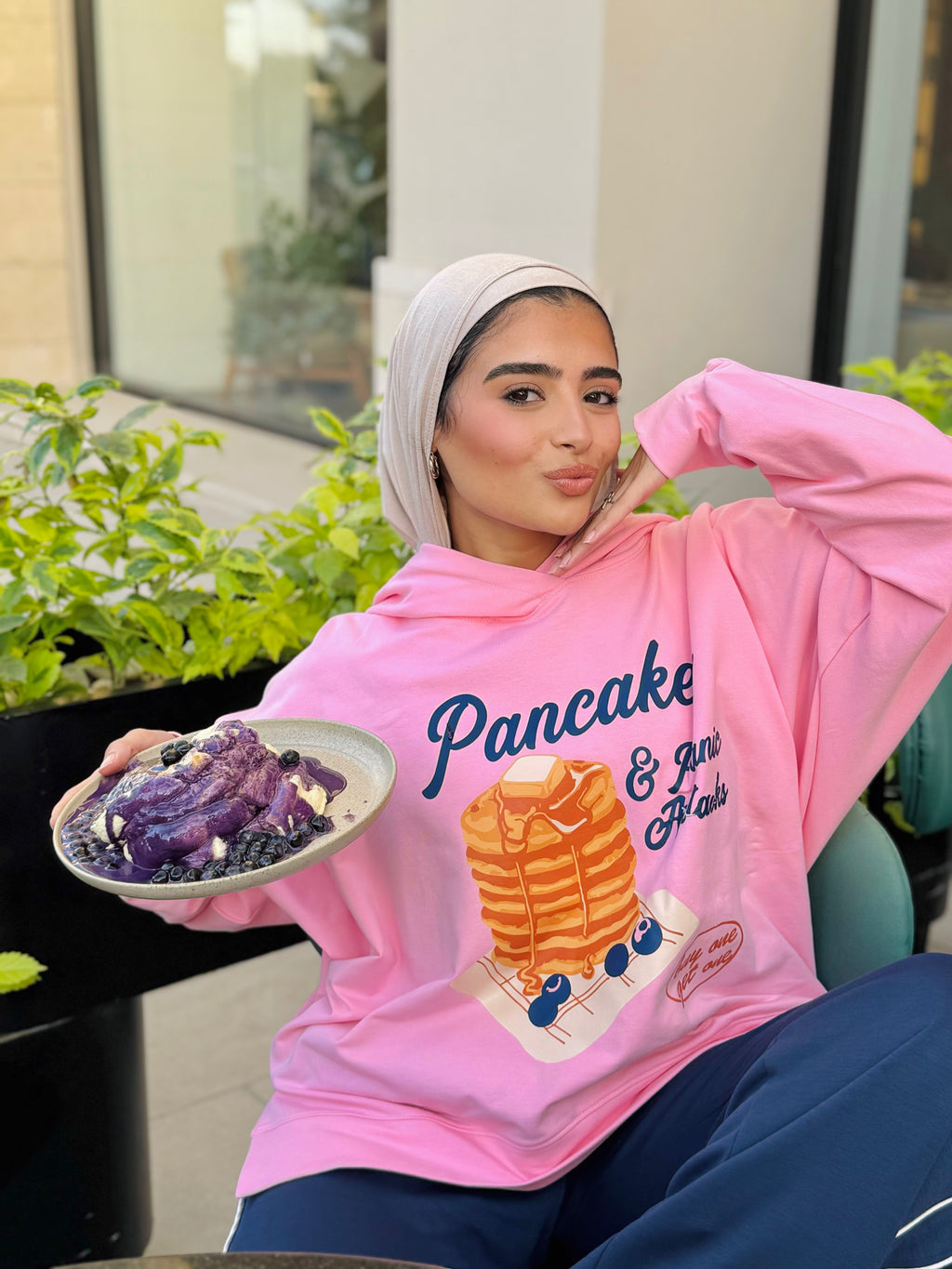 Pancakes Panic Rose Sweatshirt