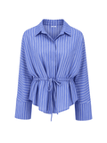 Linen Stripes Snatched Set Top