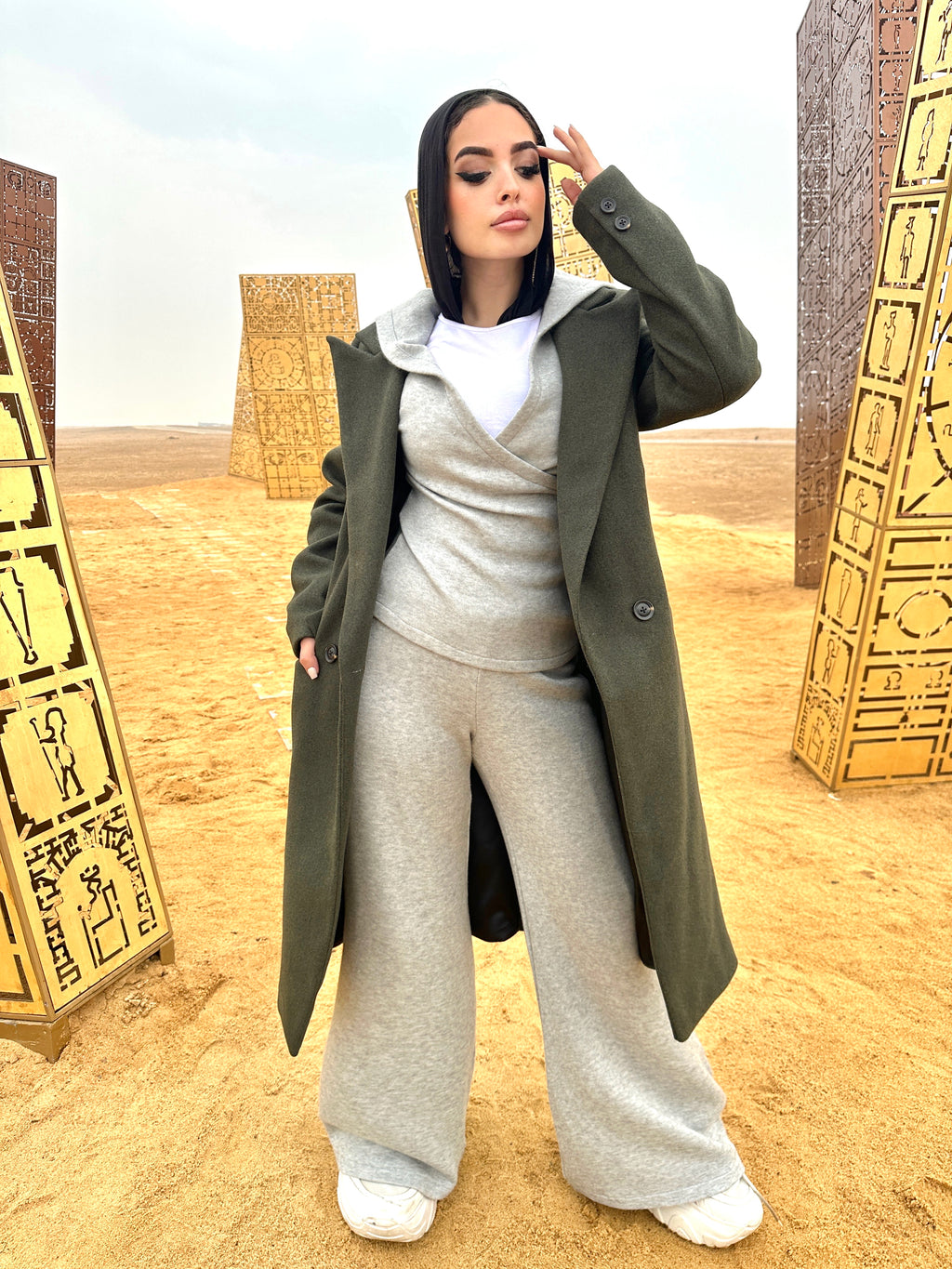 New French Coat Olive