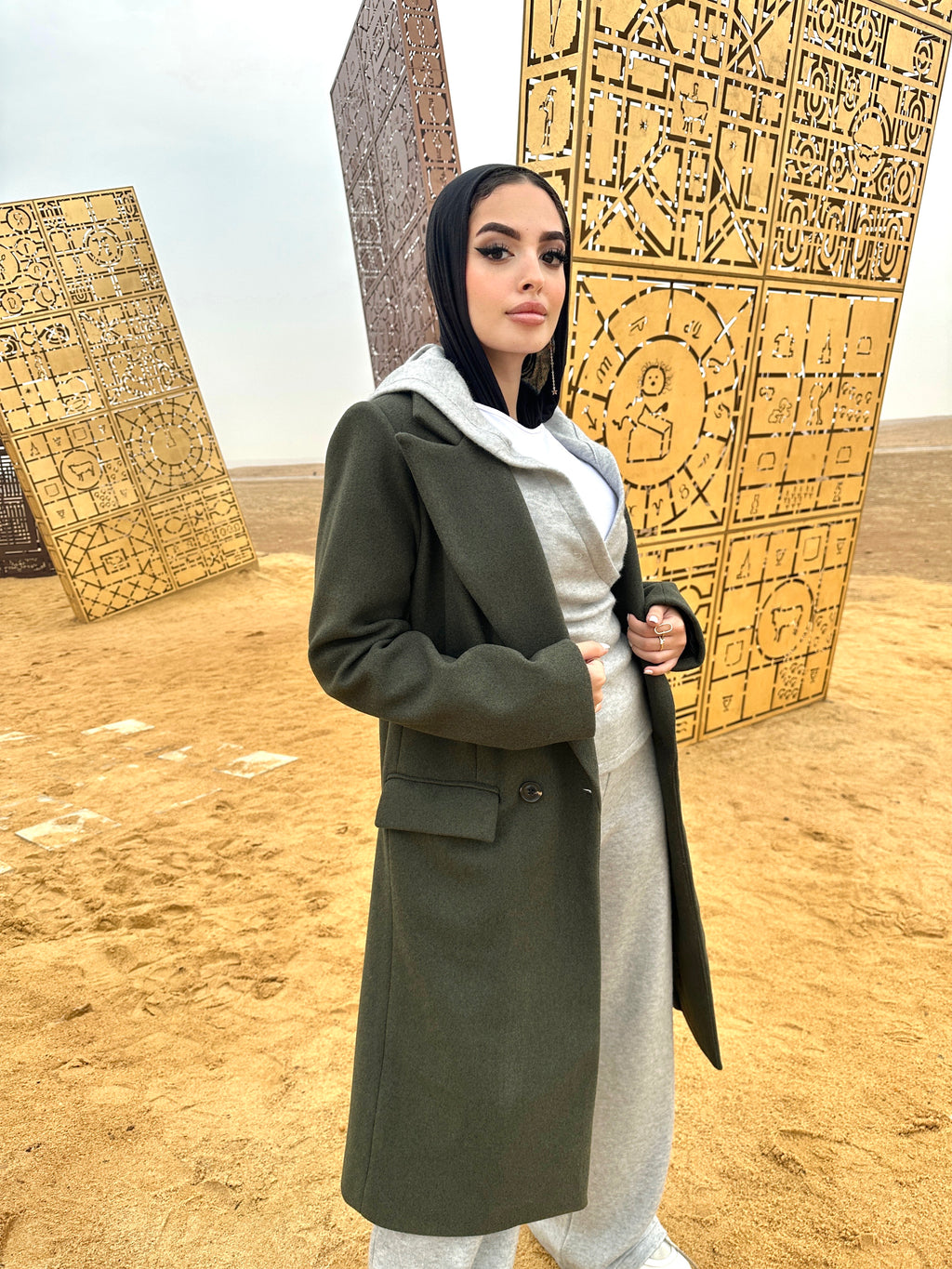 New French Coat Olive