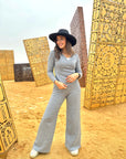 Knit Wide Pants Grey