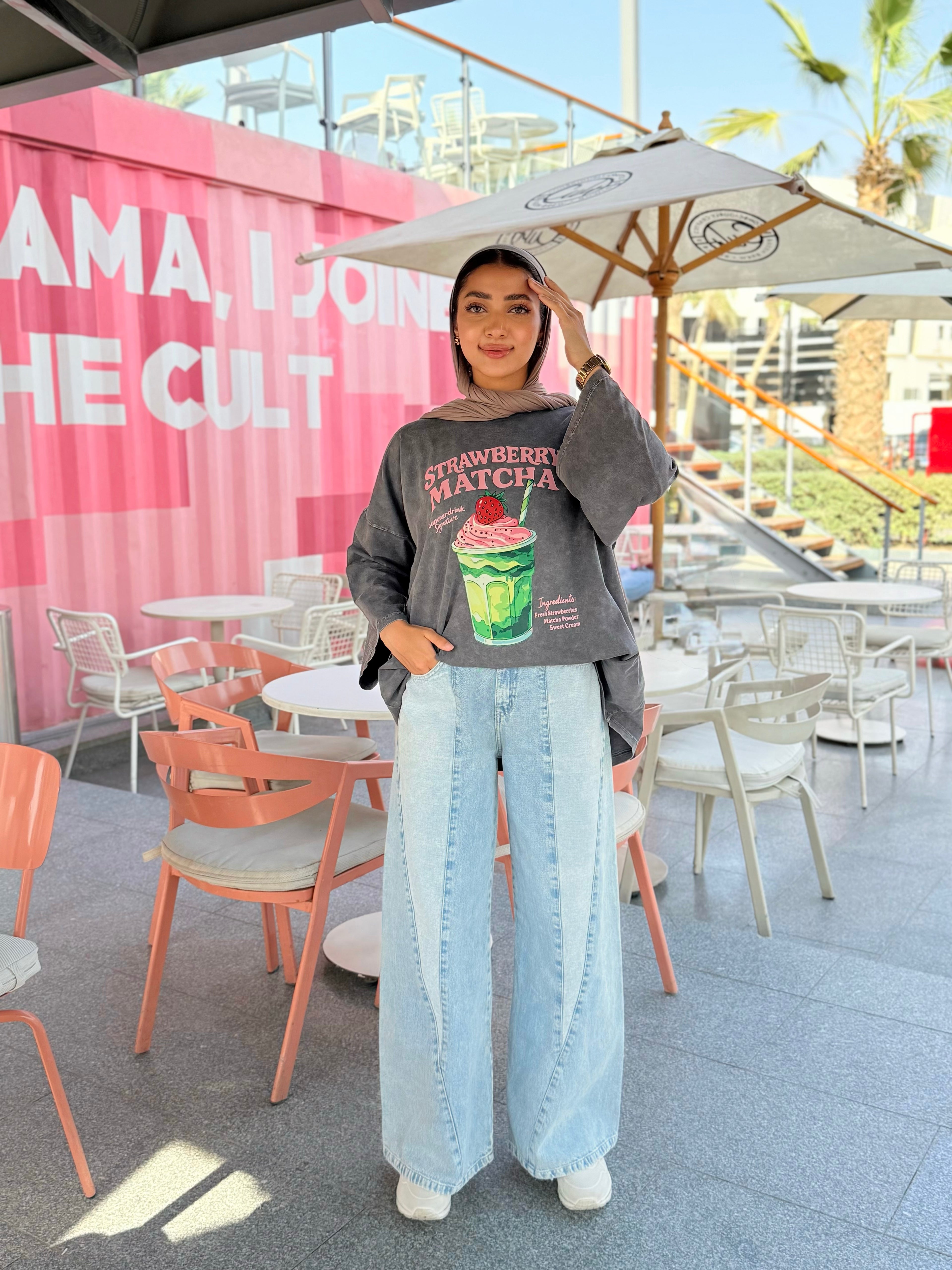Strawberry Matcha Long T-Shirt